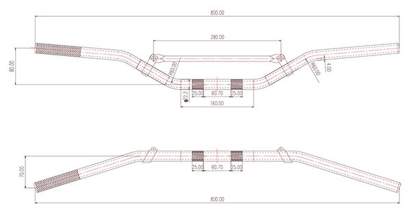 Guidon aluminium Sifam pour cross Kawasaki - vue 2