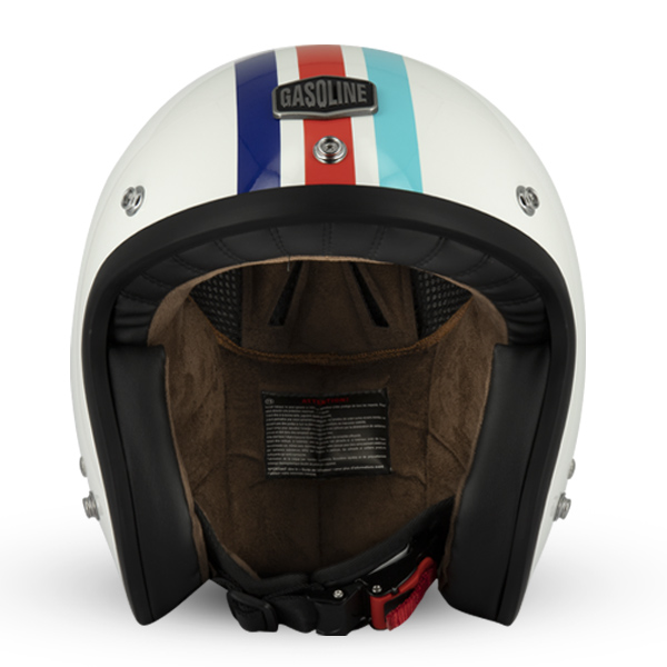 Casque Jet Café Racer S250 Blanc/Bleu/Rouge Brillant Taille S Gasoline - vue 2