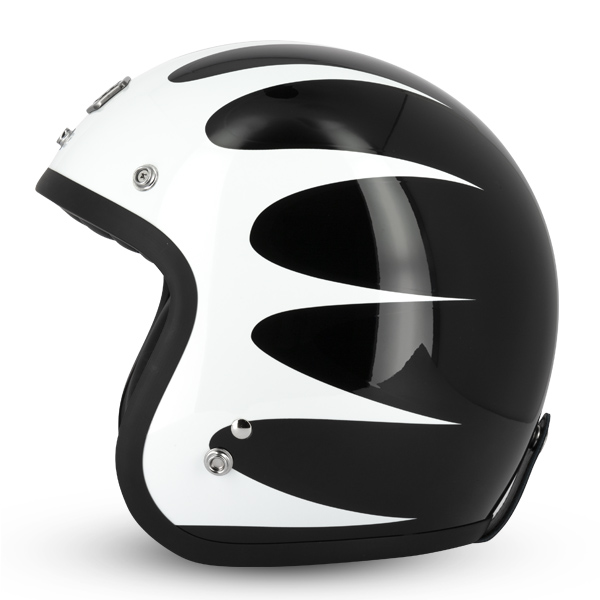 Casque Jet Café Racer S250 Noir Blanc Brillant Gasoline Taille S - vue 3