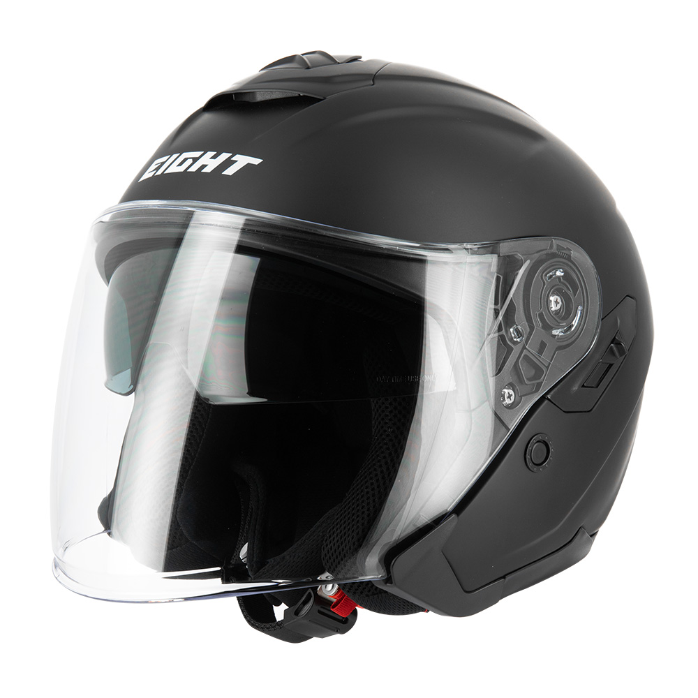 Casque jet Eight Fibre E-Tech S790 noir mat S