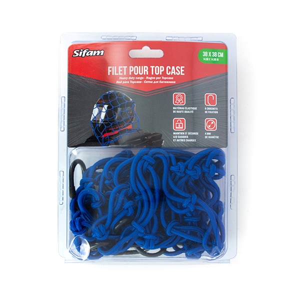 Filet araignée pour casque ou bagage S-Line 38x38cm 8 crochets bleu - vue 2