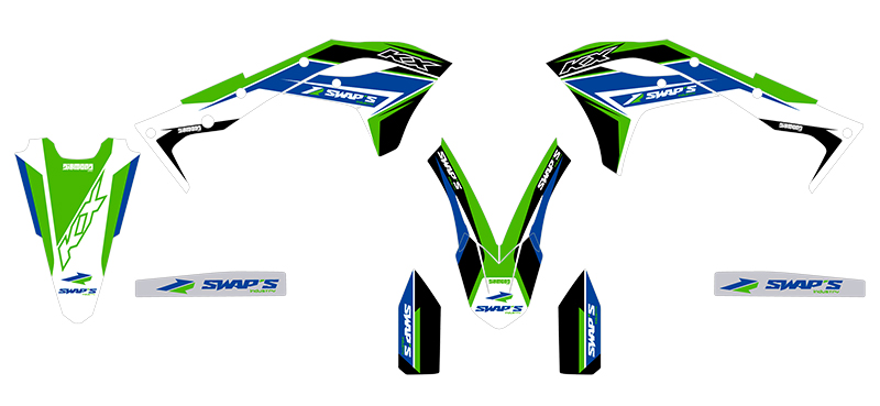 Kit Déco Diamond Light Kawasaki KX-F 250 Vert Swaps