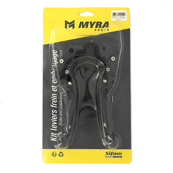 Kit leviers de frein et d'embrayage CNC réglables et repliables anodisés noir Myra KTM SuperDuke 1290 R - RC8 1190 - vue 3
