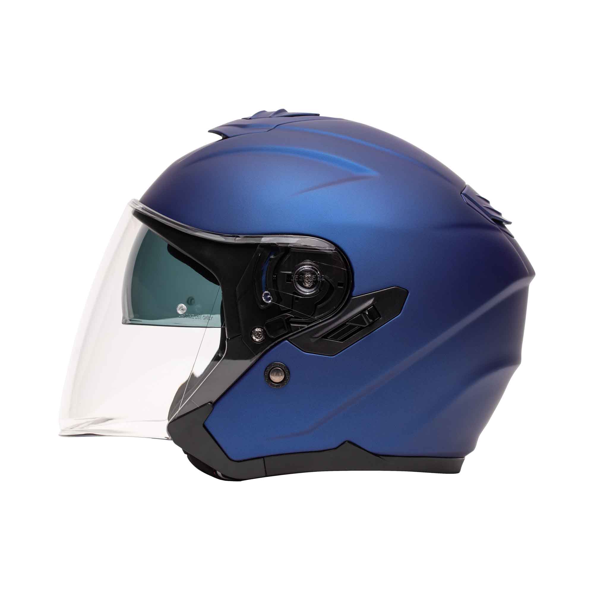 Casque Jet M-JET Fibre Bleu Mat Marko - vue 2