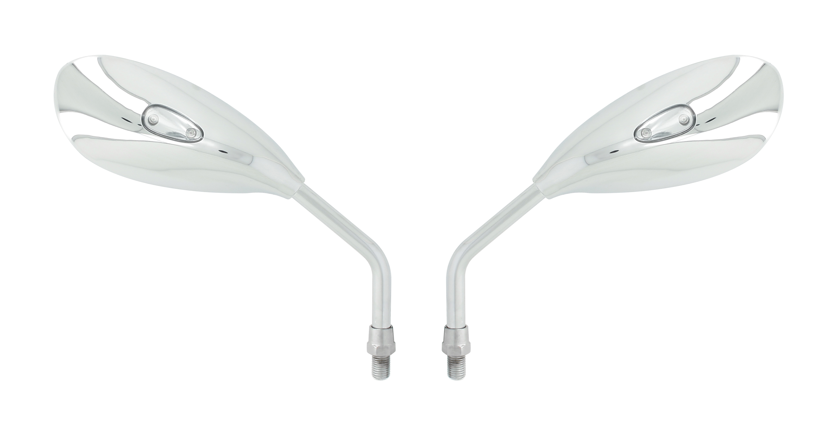 Paire de rétroviseurs universels avec clignotants LED intégrés M10 Kyoto chromé