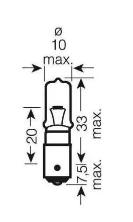 Ampoule Osram 12V 21W Bay9s plot décalé 1 fil - vue 3
