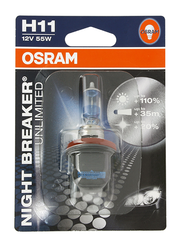 Ampoule H11 Night Breaker Osram 12V 55W PGJ19-2 - vue 2