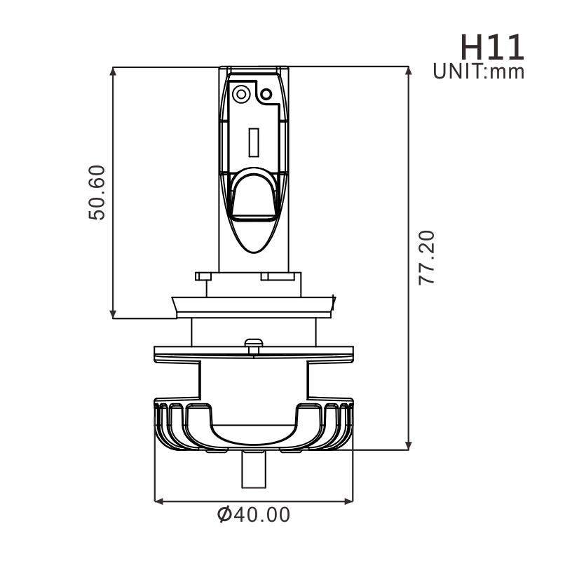 Projecteur H11 LED Myra + ballast - vue 3