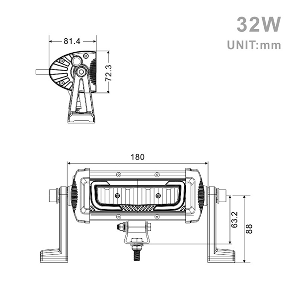 Projecteur rectangulaire LED 32W 2625 lumens Sifam avec feux de jour - vue 2