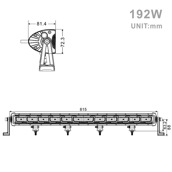 Projecteur rectangulaire LED 192W 15750 Lm Epistar Sifam - vue 2