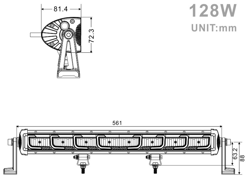 Projecteur LED 22 pouces (561 mm) avec fonction clignotants Sifam - vue 3