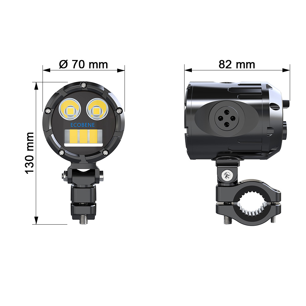 Feux additionnels Ecobene 2x45W faisceau extra large feux de jour longue portée - vue 2
