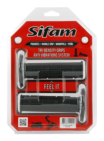 Poignées anti-vibrations noires cross Sifam Ø22 mm - vue 2