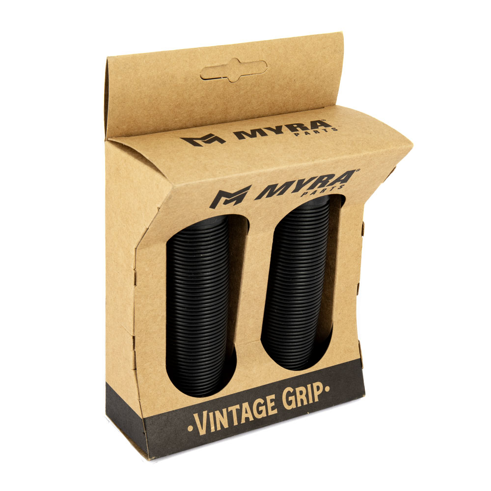Poignées Moto Noires Lignées Vintage Myra - vue 2