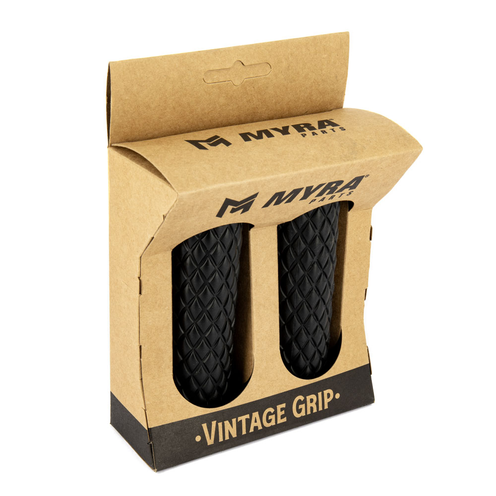 Poignées moto noires Diamond Vintage Grip Myra - vue 2