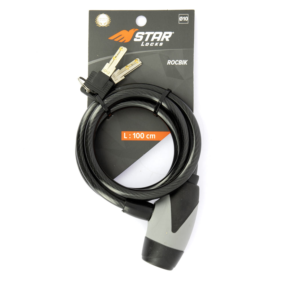 Antivol Câble Tressé Ø10 mm x 1 m Gaine Fumée Star Locks - vue 2