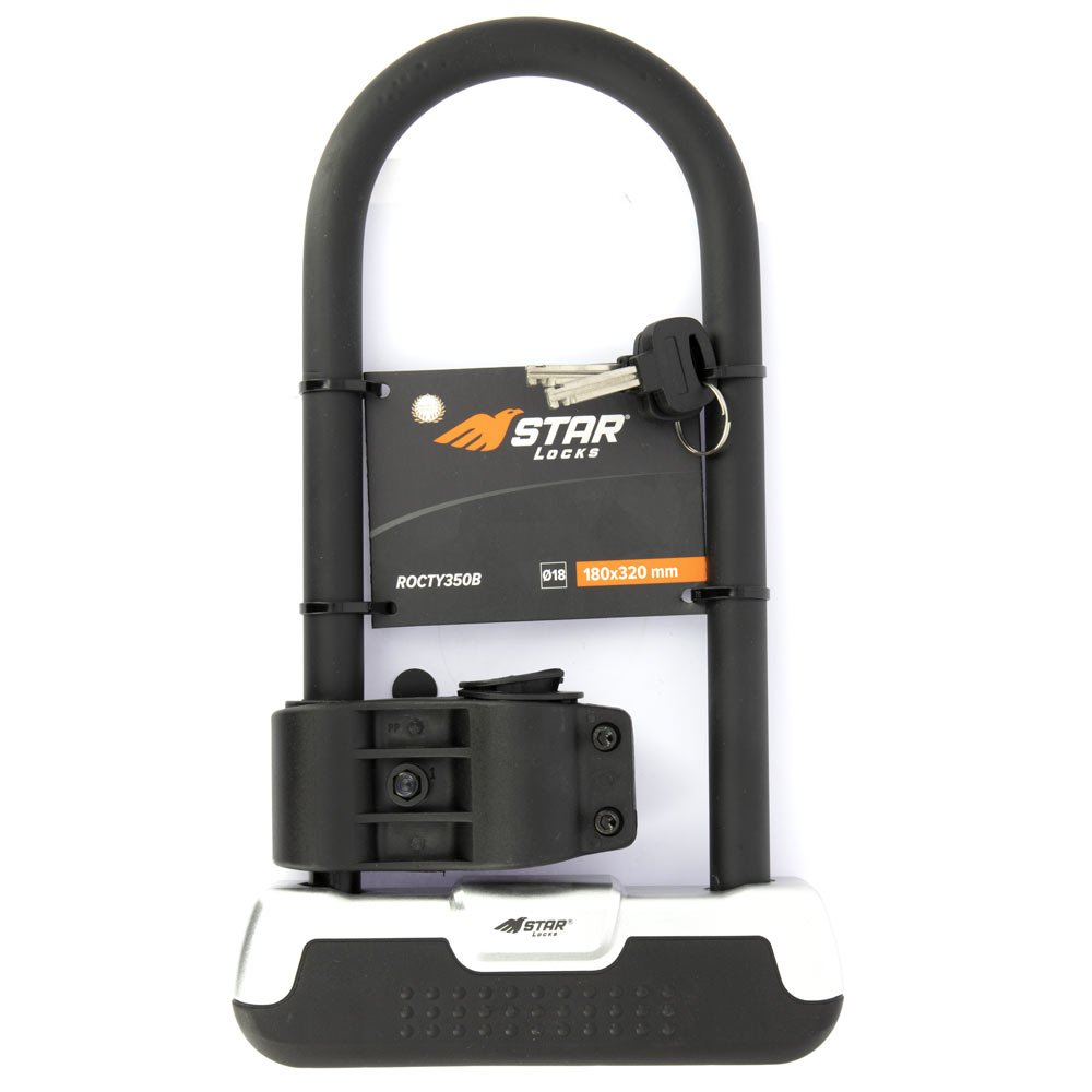 Antivol en U Star Locks 180 x 320 mm Ø18 mm avec support de fixation - vue 2