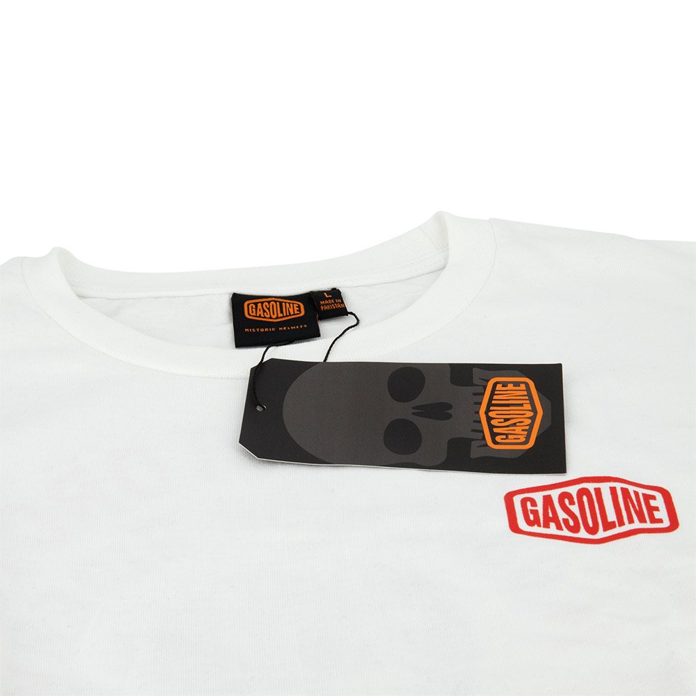 T-Shirt blanc LIVE TO RIDE Gasoline - vue 3