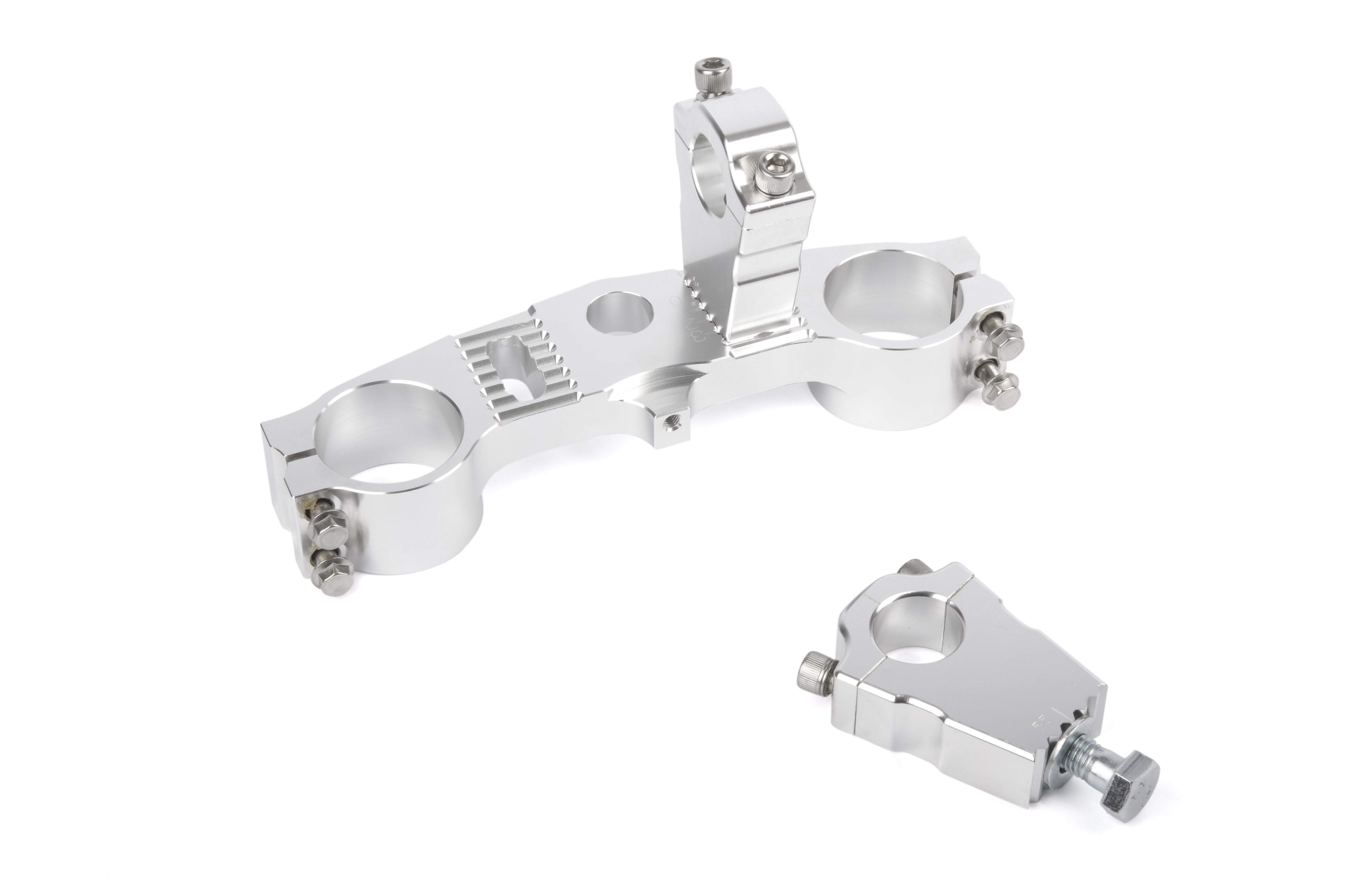 Té de fourche supérieur Kyoto Kawasaki KX80/85 1998-2004 + pontet 55 mm pour guidons Ø28,6 mm