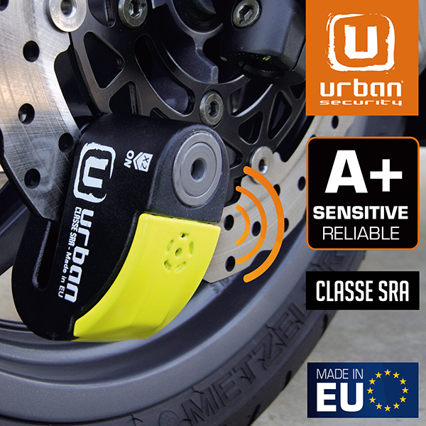 Antivol SRA Urban Bloque Disque Noir et Jaune ø10 mm Hi-Tech Alarme - vue 2