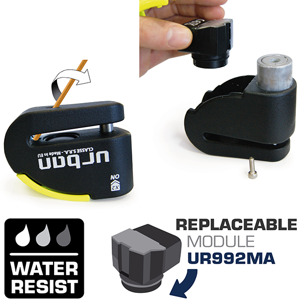 Antivol SRA Urban Bloque Disque Noir et Jaune ø10 mm Hi-Tech Alarme - vue 5