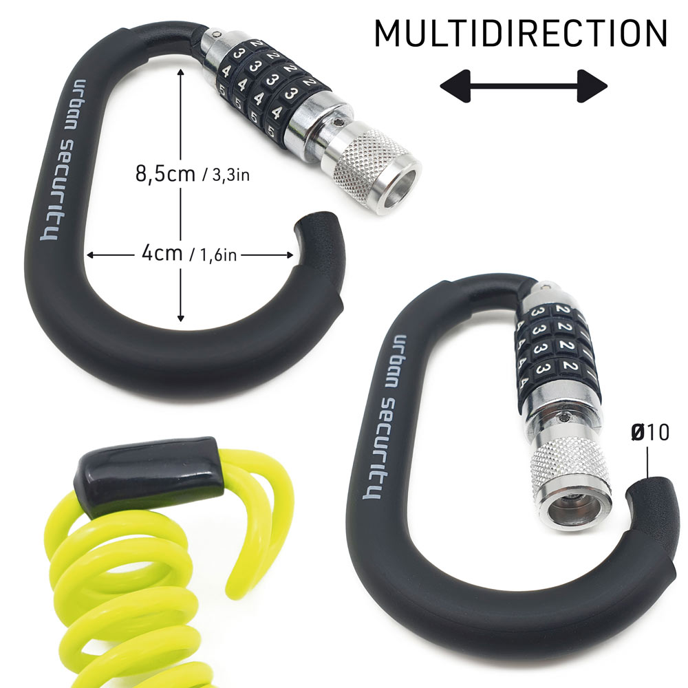 Antivol casque à code Mousqueton + Câble Urban - vue 3