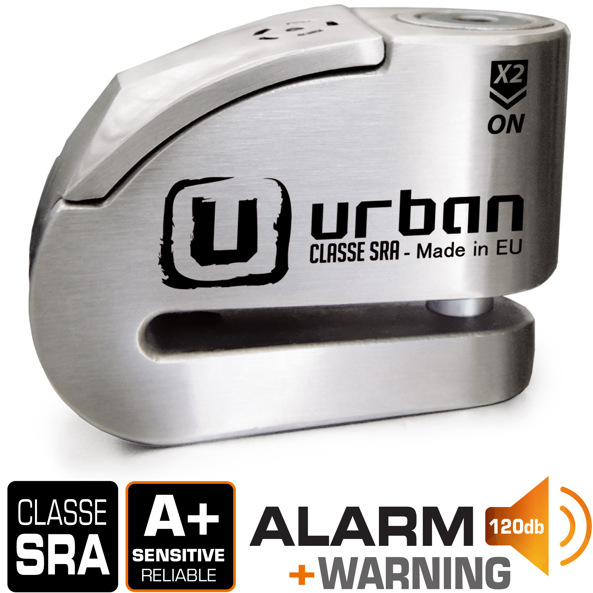 Antivol SRA Urban Bloque Disque Acier Inox ø14 mm Hi-Tech Alarme - vue 3