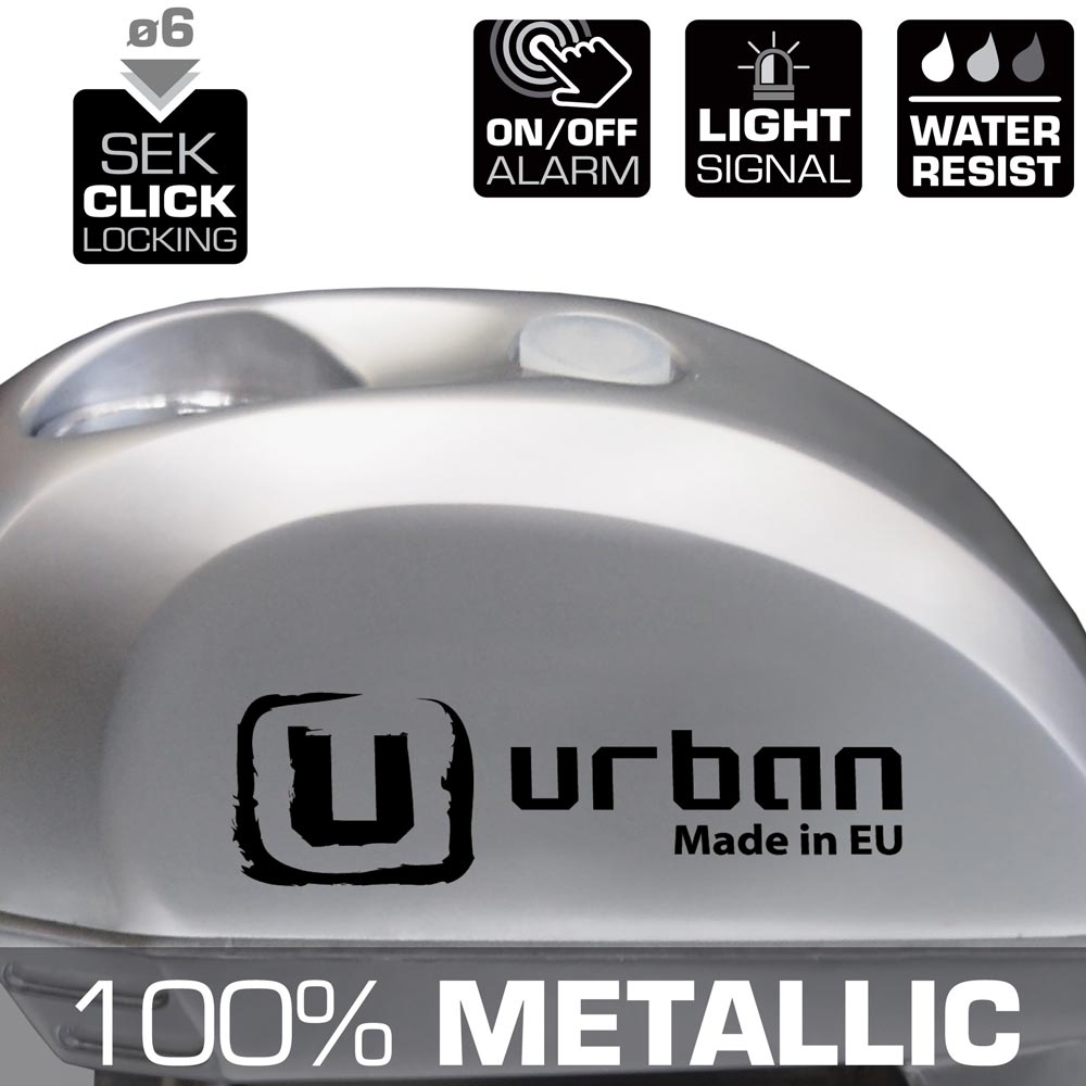 Bloque Disque Urban ø6 mm avec Alarme et Avertisseur Métal Brossé - vue 4
