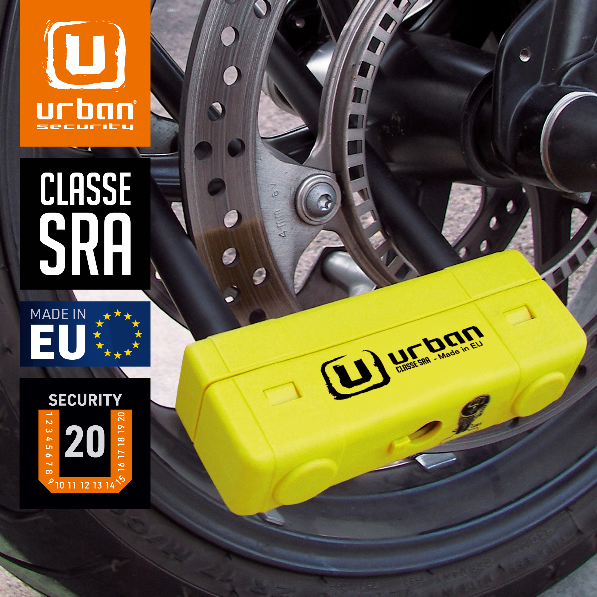 Antivol U Urban UR85 ø18 85×250 mm SRA Noir et Jaune - vue 2