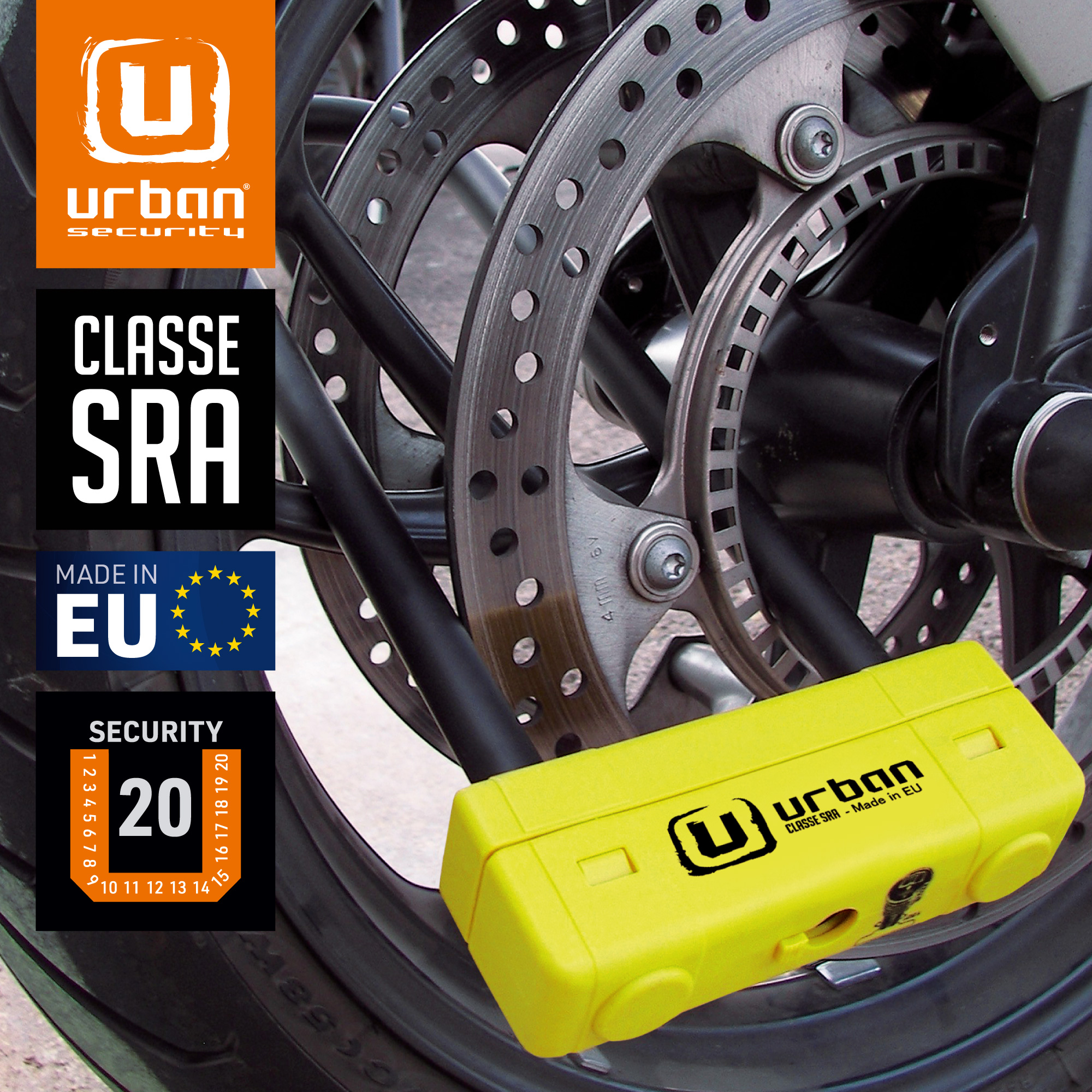 Antivol SRA en U Urban UR85 ø18 85×300 Homologation Noir & Jaune - vue 3