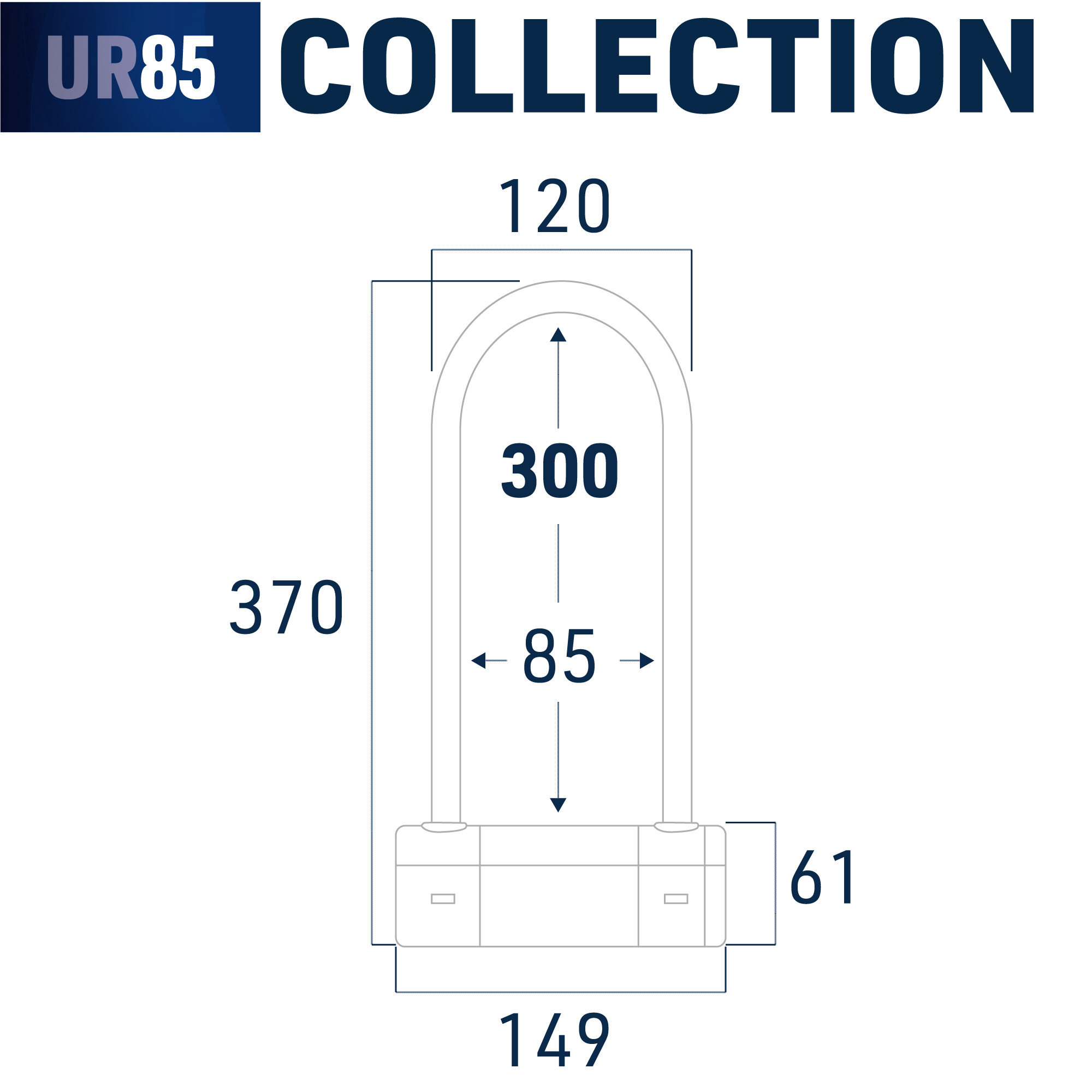 Antivol SRA en U Urban UR85 ø18 85×300 Homologation Noir & Jaune - vue 8