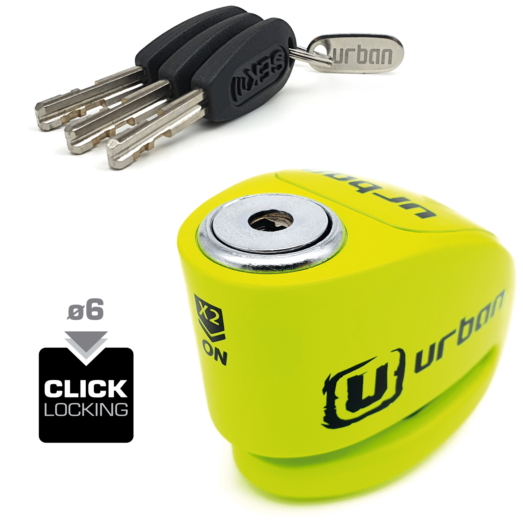 Bloque disque Ø6 mm avec alarme jaune fluo Urban - vue 4