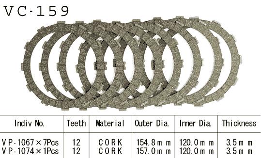 Kit Disques d'Embrayage Garnis GL1100 1980-1983 Kyoto