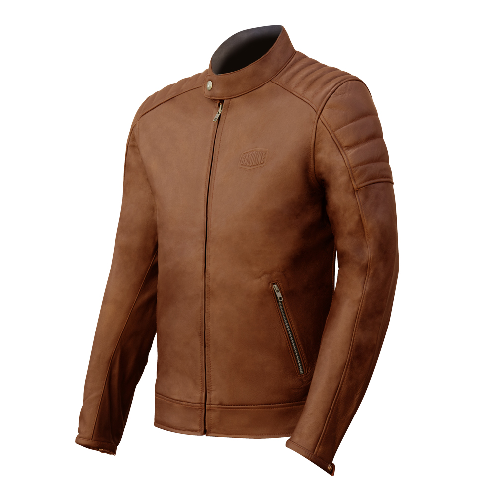 Blouson cuir homme Gasoline GT Trophy taille C 5XL cognac
