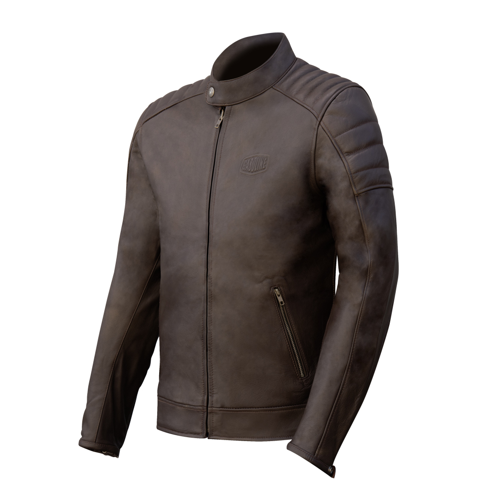 Blouson Cuir Homme Gasoline GT Trophy Taille 3XL Marron