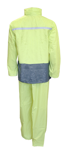 Ensemble pluie S-Line taille XXL polyester revêtement PVC jaune marquages rétroréfléchissants - vue 2
