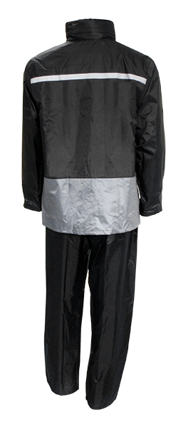 Ensemble pluie S-Line taille XXL polyester revêtement PVC noir marquages réfléchissants - vue 2