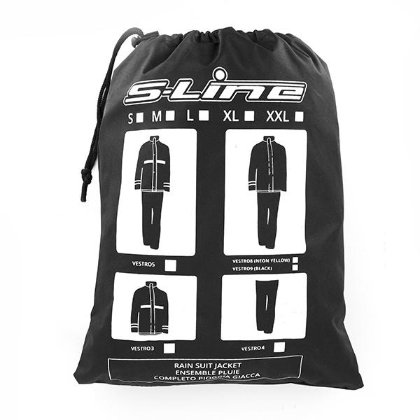 Ensemble pluie S-Line taille XXL polyester revêtement PVC noir marquages réfléchissants - vue 3