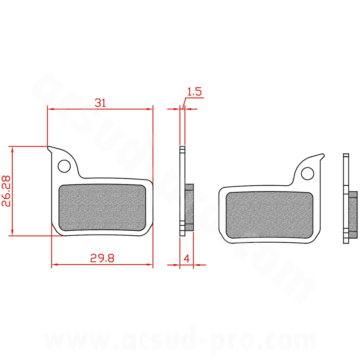 PLAQUETTE DE FREIN VELO BRENTA ORGANIQUE COMPATIBLE SRAM FORCE, RED, RIVAL, APEX HRD ET ULTIMATE