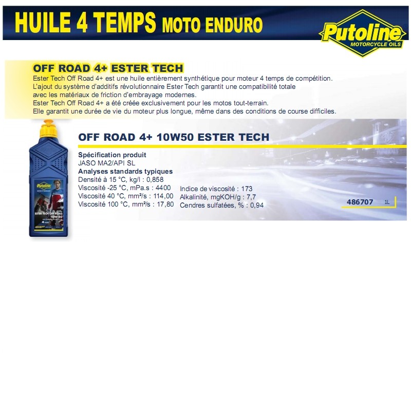 Huile moteur Putoline 10W50 technologie des esters 1L - vue 2