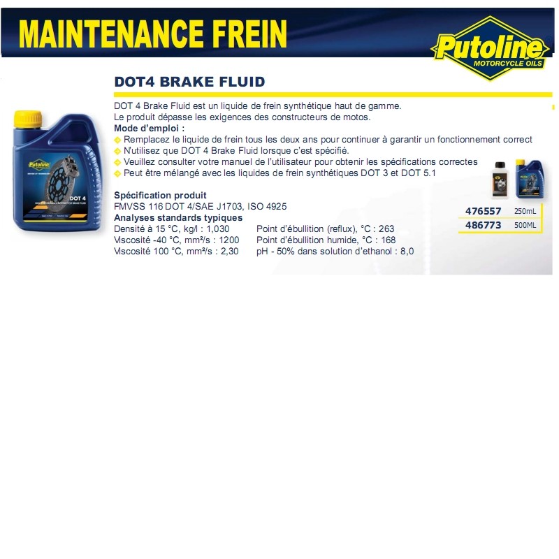 Liquide de frein Putoline Point 4 500 ml - vue 2