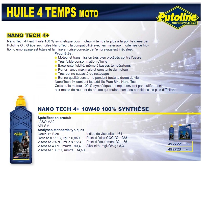 Huile moteur Putoline N-TECH® PRO R+ 10W40 synthétique 1L - vue 2