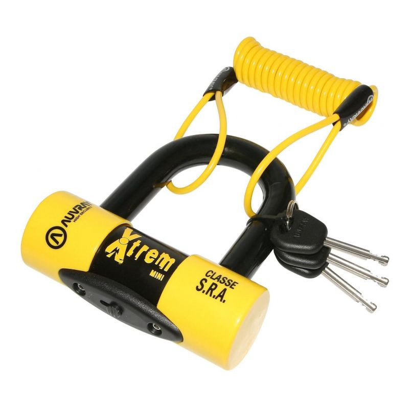 Antivol U Auvray Xtrem Mini 52x65 mm diam 16 mm avec cordon de rappel - Classe SRA - 3 clés - vue 2