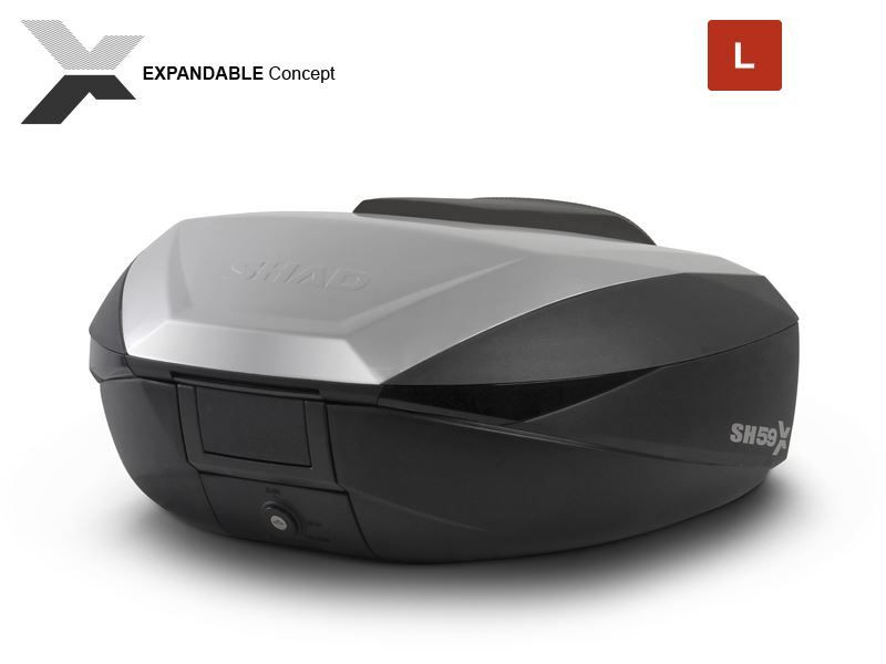 Topcase aluminium 46-58L Shad SH59X avec plaque de support - vue 2
