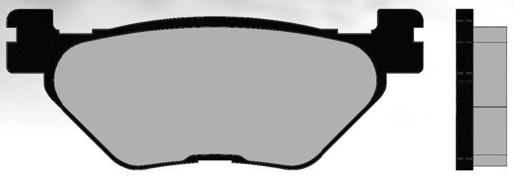 Plaquette de frein arrière Brenta adaptable Yamaha TMAX 500 2001-2003 / TMAX 500-530-560 cc 2008-2024 homologuée ECE R90 BR3058 - vue 2