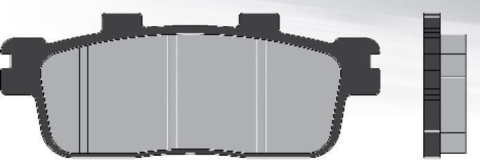 Plaquette de frein arrière Brenta adaptable Kymco Dink Downtown People 125-300 cc / Kawasaki J 125-300 cc homologuée ECE R90 BR3103 - vue 2
