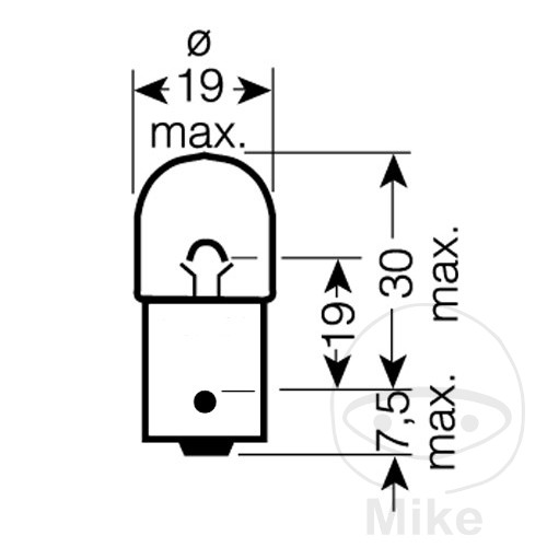 Ampoule Osram 12V 10W Ba15s (x10) - vue 2