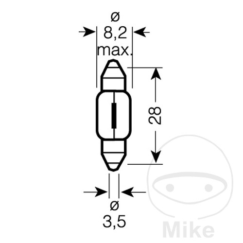Ampoule navette Osram 12V 3W SV7-8 (x10) - vue 2