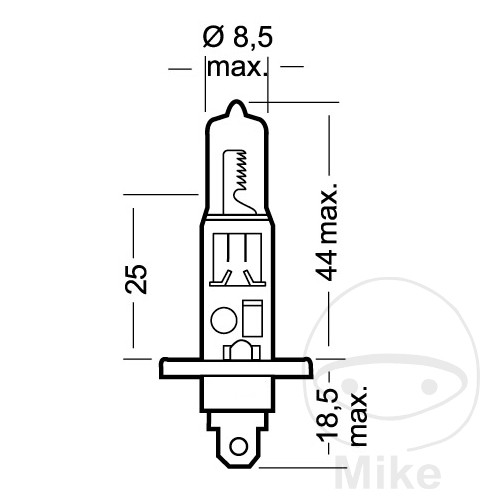 Ampoule H1 Osram 12V 55W P14.5s - vue 2