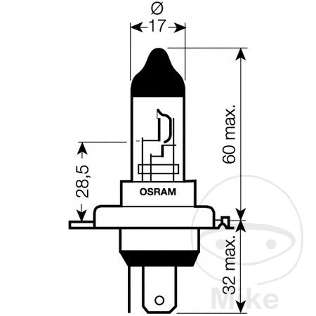 Ampoule OSRAM 64193 P43t H4 - vue 4